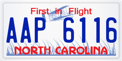 NC license plate AAP6116