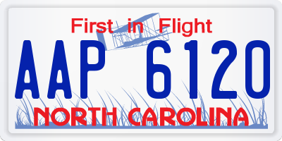 NC license plate AAP6120
