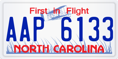 NC license plate AAP6133