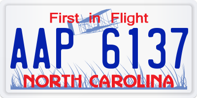NC license plate AAP6137