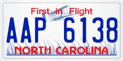 NC license plate AAP6138