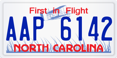 NC license plate AAP6142