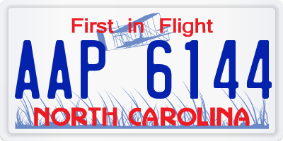 NC license plate AAP6144