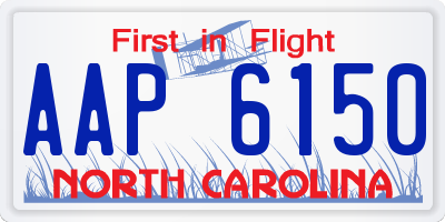 NC license plate AAP6150