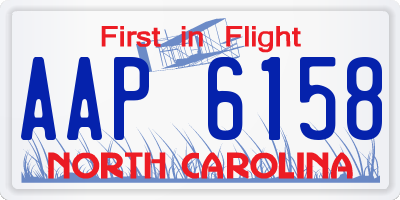 NC license plate AAP6158