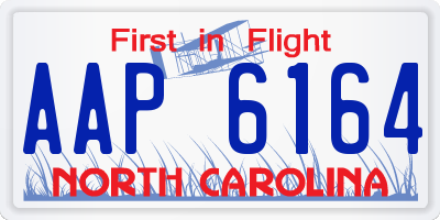 NC license plate AAP6164