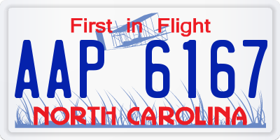 NC license plate AAP6167