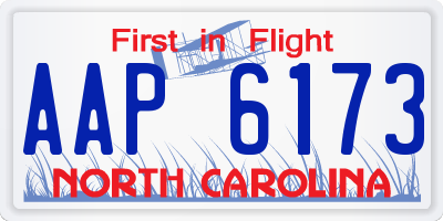 NC license plate AAP6173