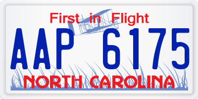 NC license plate AAP6175