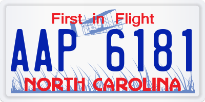 NC license plate AAP6181