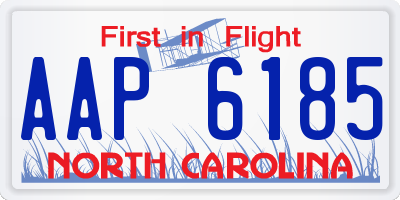 NC license plate AAP6185
