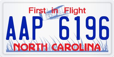 NC license plate AAP6196