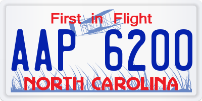 NC license plate AAP6200
