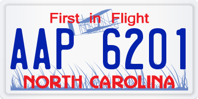NC license plate AAP6201