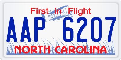 NC license plate AAP6207