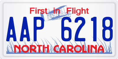 NC license plate AAP6218