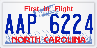 NC license plate AAP6224