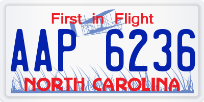 NC license plate AAP6236