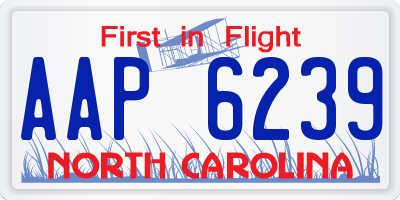 NC license plate AAP6239