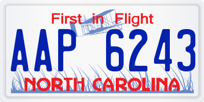 NC license plate AAP6243