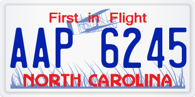 NC license plate AAP6245