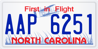 NC license plate AAP6251