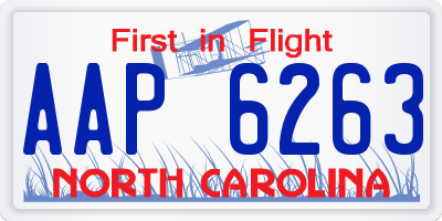 NC license plate AAP6263
