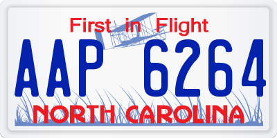 NC license plate AAP6264