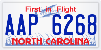 NC license plate AAP6268
