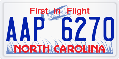 NC license plate AAP6270