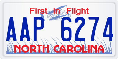 NC license plate AAP6274
