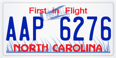 NC license plate AAP6276