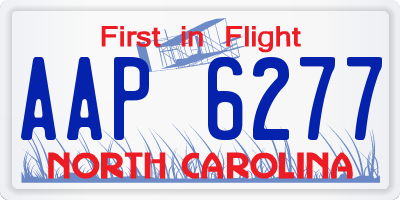 NC license plate AAP6277