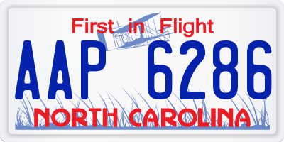 NC license plate AAP6286