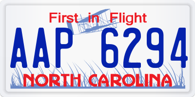 NC license plate AAP6294
