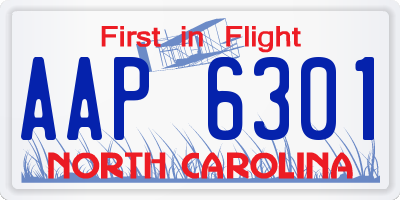 NC license plate AAP6301