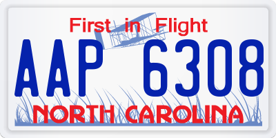 NC license plate AAP6308
