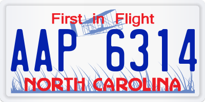 NC license plate AAP6314