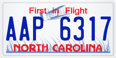 NC license plate AAP6317