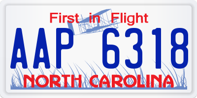 NC license plate AAP6318
