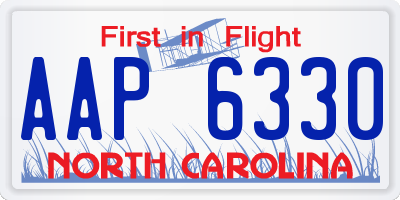 NC license plate AAP6330