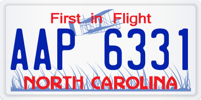 NC license plate AAP6331