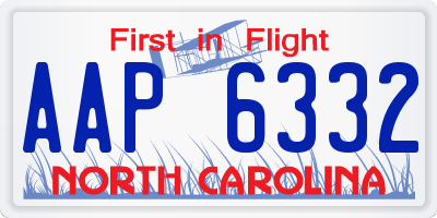 NC license plate AAP6332