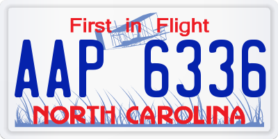 NC license plate AAP6336