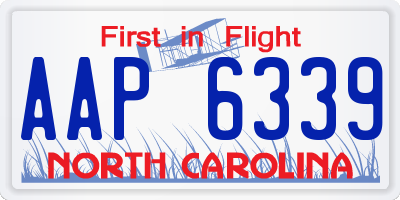 NC license plate AAP6339