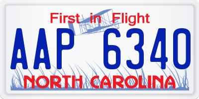 NC license plate AAP6340