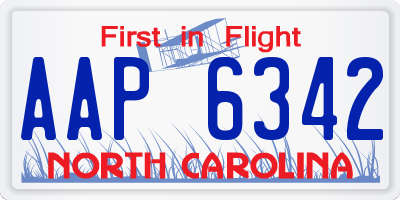NC license plate AAP6342
