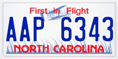 NC license plate AAP6343