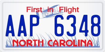 NC license plate AAP6348
