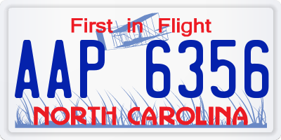 NC license plate AAP6356